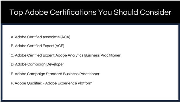 top adobe certifications